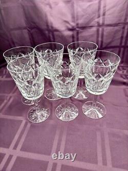 RARE VINTAGE Set of 6 Waterford Crystal PATRICK Water/Wine Glasses 7 Ireland