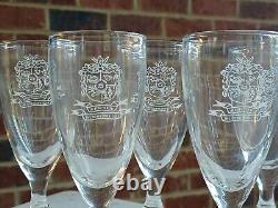 RARE Vintage SET of 8 THE DOWNTOWN CLUB Birmingham ALABAMA AL WINE Glasses GLASS