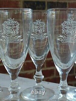 RARE Vintage SET of 8 THE DOWNTOWN CLUB Birmingham ALABAMA AL WINE Glasses GLASS