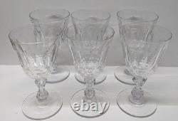 READ Set of 6 VTG Crystal Wine Glasses Unknown Maker, Val St Lambert 6