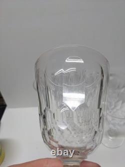 READ Set of 6 VTG Crystal Wine Glasses Unknown Maker, Val St Lambert 6
