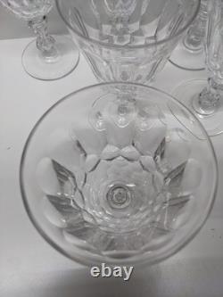 READ Set of 6 VTG Crystal Wine Glasses Unknown Maker, Val St Lambert 6