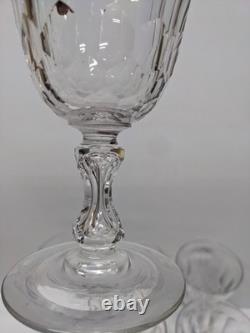 READ Set of 6 VTG Crystal Wine Glasses Unknown Maker, Val St Lambert 6