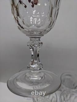 READ Set of 6 VTG Crystal Wine Glasses Unknown Maker, Val St Lambert 6