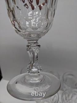 READ Set of 6 VTG Crystal Wine Glasses Unknown Maker, Val St Lambert 6