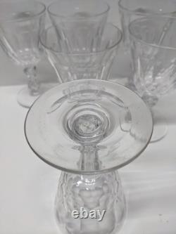 READ Set of 6 VTG Crystal Wine Glasses Unknown Maker, Val St Lambert 6