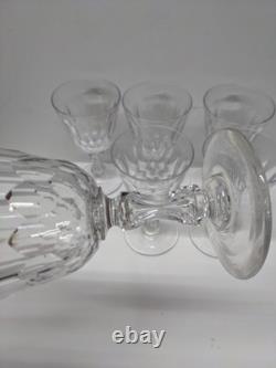 READ Set of 6 VTG Crystal Wine Glasses Unknown Maker, Val St Lambert 6