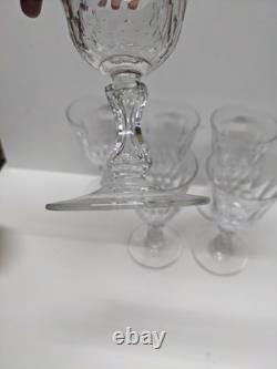 READ Set of 6 VTG Crystal Wine Glasses Unknown Maker, Val St Lambert 6