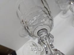 READ Set of 6 VTG Crystal Wine Glasses Unknown Maker, Val St Lambert 6