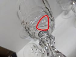 READ Set of 6 VTG Crystal Wine Glasses Unknown Maker, Val St Lambert 6
