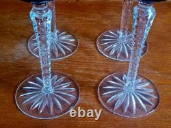 RETIRED Set of 4 AJKA Crystal Cut ARABELLA Stemmed Wine Hock Glasses 8.25 Mint