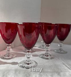 Radiant Ruby Glasses by Morgantown, Water/WINE/COCKTAIL Vintage set of 6