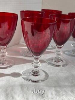 Radiant Ruby Glasses by Morgantown, Water/WINE/COCKTAIL Vintage set of 6