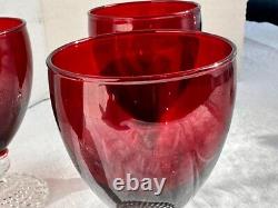 Radiant Ruby Glasses by Morgantown, Water/WINE/COCKTAIL Vintage set of 6