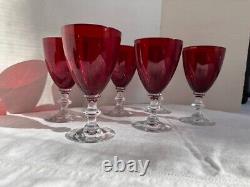 Radiant Ruby Glasses by Morgantown, Water/WINE/COCKTAIL Vintage set of 6