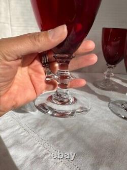 Radiant Ruby Glasses by Morgantown, Water/WINE/COCKTAIL Vintage set of 6