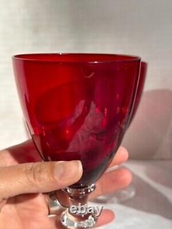 Radiant Ruby Glasses by Morgantown, Water/WINE/COCKTAIL Vintage set of 6