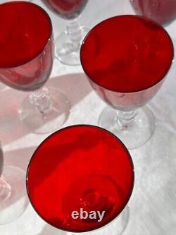 Radiant Ruby Glasses by Morgantown, Water/WINE/COCKTAIL Vintage set of 6