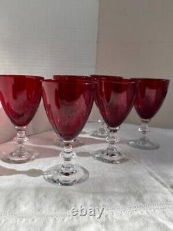 Radiant Ruby Glasses by Morgantown, Water/WINE/COCKTAIL Vintage set of 6