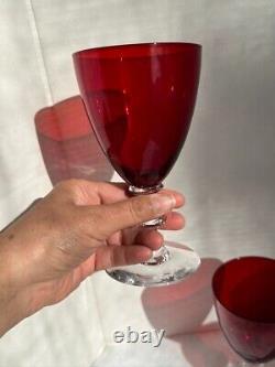 Radiant Ruby Glasses by Morgantown, Water/WINE/COCKTAIL Vintage set of 6