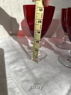 Radiant Ruby Glasses by Morgantown, Water/WINE/COCKTAIL Vintage set of 6