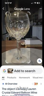 Ralph Lauren Crystal Rare Vintage Edward Balloon Red Wine 7.5 in tall 6 availab