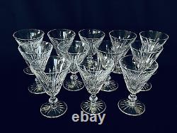 Rare 12-PC SET Vintage Waterford Crystal Eileen Wine Glasses Signed + Stickers