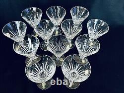 Rare 12-PC SET Vintage Waterford Crystal Eileen Wine Glasses Signed + Stickers