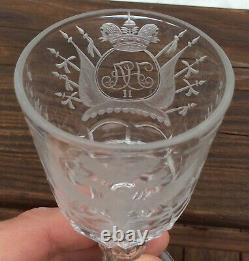 Rare 1917 Russian Imperial Cut Glass Goblet from the Palace of Czar Nicholas II