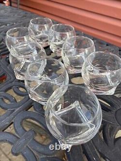 Rare 1960/1970s Vintage Art Deco clear Wine/Whiskey Cocktail Glass, Set Of 8