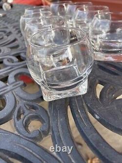 Rare 1960/1970s Vintage Art Deco clear Wine/Whiskey Cocktail Glass, Set Of 8