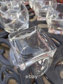Rare 1960/1970s Vintage Art Deco clear Wine/Whiskey Cocktail Glass, Set Of 8