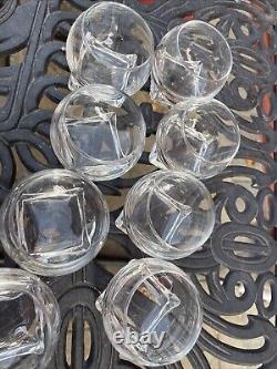 Rare 1960/1970s Vintage Art Deco clear Wine/Whiskey Cocktail Glass, Set Of 8