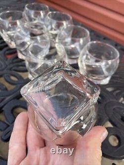 Rare 1960/1970s Vintage Art Deco clear Wine/Whiskey Cocktail Glass, Set Of 8
