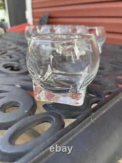 Rare 1960/1970s Vintage Art Deco clear Wine/Whiskey Cocktail Glass, Set Of 8