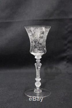 Rare 6 Vintage Cambridge Glass ROSE POINT #3500 Etched 6.5 2oz Wine Glasses