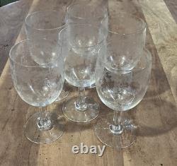 Rare Find! Cleo St Louis Crystal Wine Glasses Vintage Set Of 6