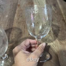 Rare Find! Cleo St Louis Crystal Wine Glasses Vintage Set Of 6