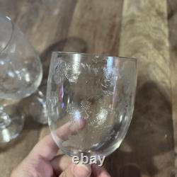 Rare Find! Cleo St Louis Crystal Wine Glasses Vintage Set Of 6