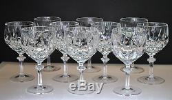 Rare Pattern Vintage Gorham Crystal La Scala Pattern Claret Wine Glasses (10)