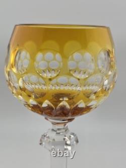 Rare Set Of 3 Vintage Barthmann Leaded Crystal Wine Cut-to-Clear Glasses