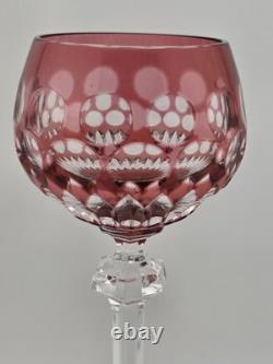 Rare Set Of 3 Vintage Barthmann Leaded Crystal Wine Cut-to-Clear Glasses