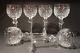 Rare VINTAGE Waterford Crystal CASTLETOWN (1968-) 6 Wine Hock Glasses 7 1/4