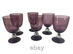 Rare Vintage Bryce Amethyst Aquarius Glassware Set (1950s) Water Goblets, Wine