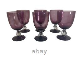 Rare Vintage Bryce Amethyst Aquarius Glassware Set (1950s) Water Goblets, Wine