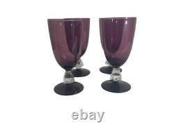 Rare Vintage Bryce Amethyst Aquarius Glassware Set (1950s) Water Goblets, Wine