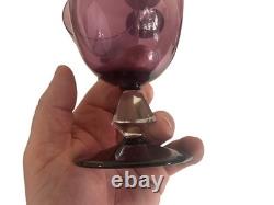 Rare Vintage Bryce Amethyst Aquarius Glassware Set (1950s) Water Goblets, Wine