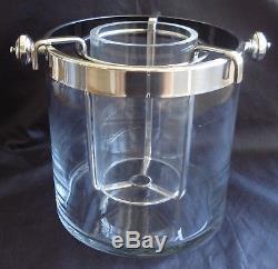 Rare Vintage Christofle Fleuron Wine-champagne-ice Bucket Glass & Silver Plate