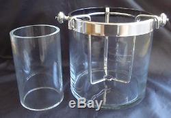 Rare Vintage Christofle Fleuron Wine-champagne-ice Bucket Glass & Silver Plate