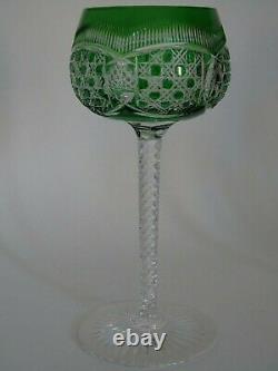 Rare Vintage Roemer Wine Glass Crystal Val Saint Lambert Design Green